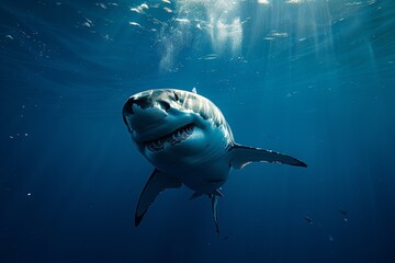a great white shark in the ocean