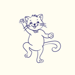 cute kitty cat hand drawn cartoon illustration