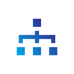 Fototapeta premium Network and Web Gradient Blue Icon