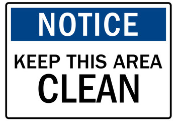 Keep clean sign