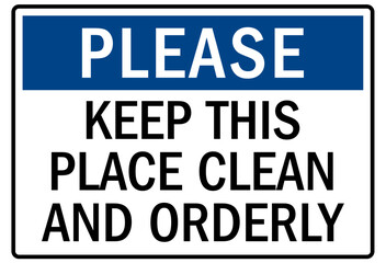 Keep clean sign