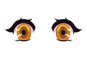 Comic Eyes Flat Sticker Design