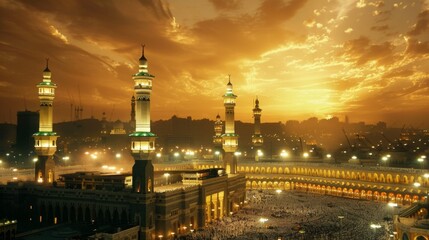 Obraz premium Eid Al - Adha background illusrtation generated by ai