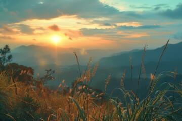 Sunset Over the Mountains