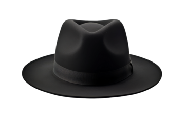 Shadow Dance of The Silhouetted Hat on a White or Clear Surface PNG Transparent Background.