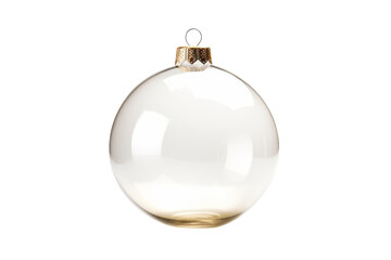 Gilded Whispers: A Glass Ball Ornament With a Touch of Elegance on a White or Clear Surface PNG Transparent Background.