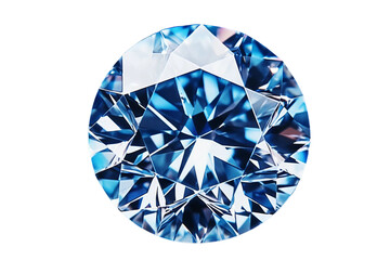 The Ephemeral Essence of a Blue Diamond on a White or Clear Surface PNG Transparent Background.