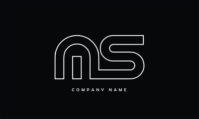 MS, SM, M, S Abstract Letters Logo Monogram