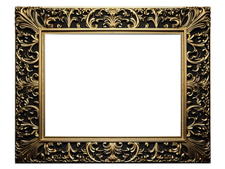 a gold frame with a black background