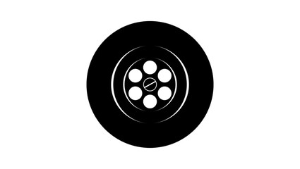 Kitchen sink drain, black isolated silhouette