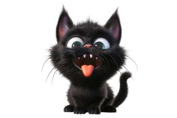 a cartoon cat with its mouth open