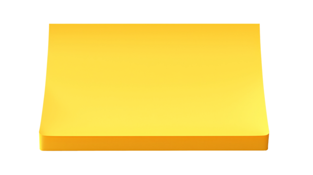 a yellow rectangular object with a shadow