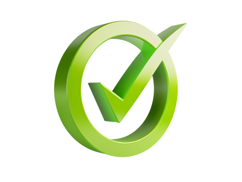 a green check mark in a circle