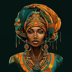 Fototapeta premium Fulani Radiance: A Digital Canvas of Heritage and Light