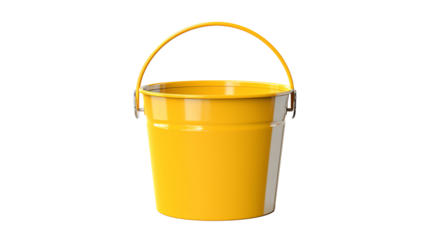 a yellow bucket with a handle