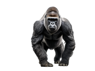 a gorilla standing on its hind legs