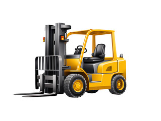 a yellow forklift with a black handle