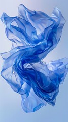 Obraz premium Floating blue fabric
