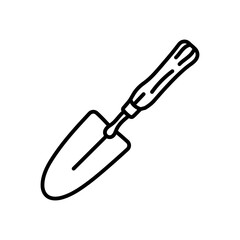 Trowel Outline Icon, Vector illustration