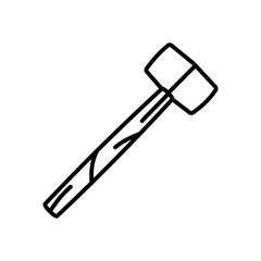 Rubber Hammer Outline Icon, Vector illustration