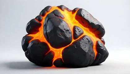 3D Rock lava isolated on white background