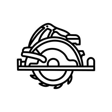 recommend clip art: Circular Saw Outline Icon, Vector illustration