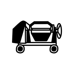 Concrete Mixer Glyph Icon, Vector illustration