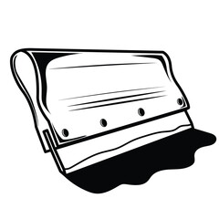 Wood screen printing squeegee vector illustration. Screen printing tools squeegee