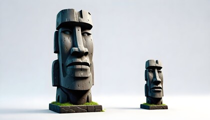 moai isolated on white background