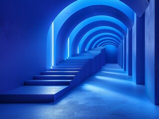 Futuristic Technology Concept: Vibrant Blue Internet Style Design with High-Resolution Detalis