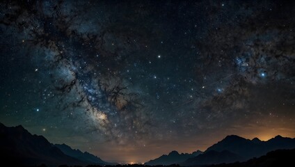 Fototapeta premium The boundless expanse of space, where stars twinkle like distant memories in the cosmic tapestry ai_generated