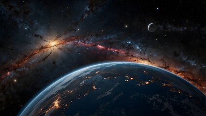 Obraz premium The infinitesimal speck that Earth appears to be when viewed from the infinite reaches of outer space ai_generated