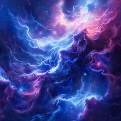 Fototapeta premium Abstract background resembling the celestial drift of cosmic phenomena, with wisps of ethereal light and shadow dancing gracefully across a star-studded expanse