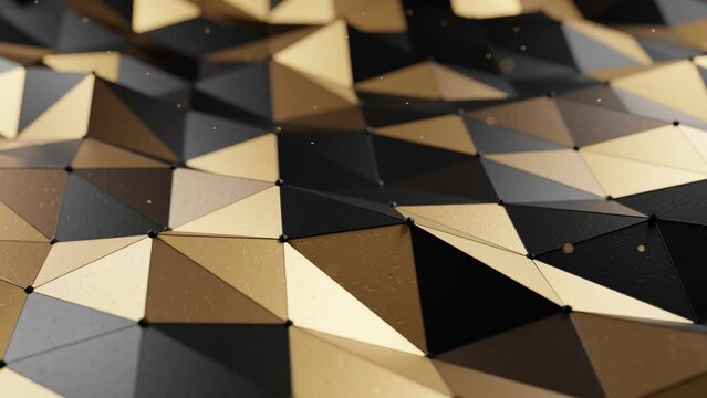 Geometric Elegance: A Study in Black and Gold Triangles