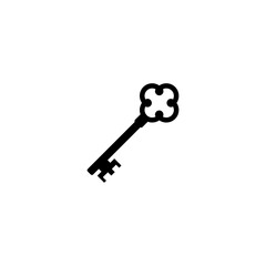 Old key house icon isolated on white background