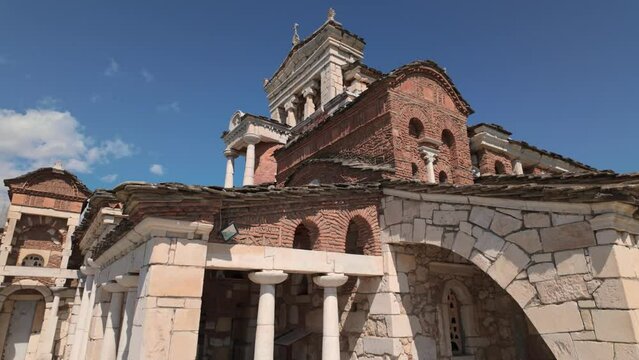 Greek Orthodox Church Of Agia Fotini Mantineias In Mantineia, Greece. Tilt-up Shot