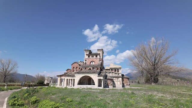 Church Of Agia Fotini Mantineias In Mantineia, Greece - Aerial Drone Shot