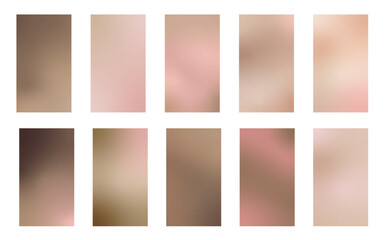 Nude gradient. Pastel nude background set, modern gradient vector design. Trendy screen.