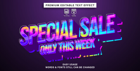 Editable graphic text effect style special sale