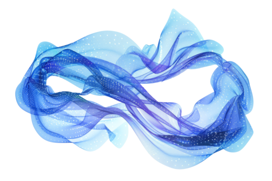 Cerulean threads of luminescence fusing to form a transfixing