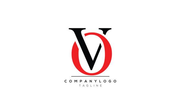 Alphabet letters Initials logo OV