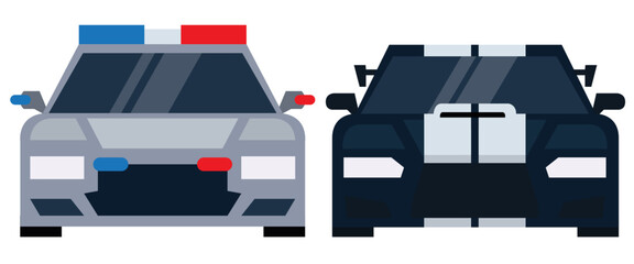Police and criminal car. flat style vector illustration