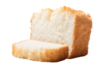 A Bite of Bliss: A Loaf of White Bread on a White or Clear Surface PNG Transparent Background.