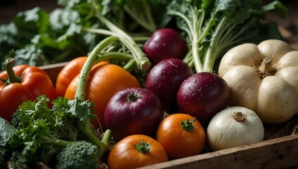 The sustainable beauty of locally sourced vegetables, cultivated with care and respect for the land ai_generated