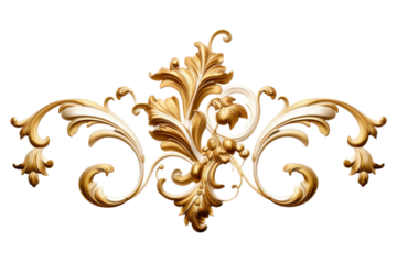 Gilded Garden Blooms on a Canvas of Light on a White or Clear Surface PNG Transparent Background.