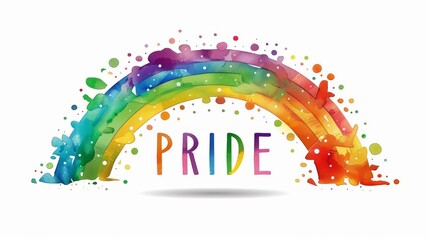 Obraz premium Watercolor rainbow Pride illustration with dripping paint effect and vibrant colors, symbolizing LGBTQ+ inclusivity and artistic expression.