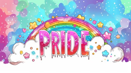 Abstract rainbow Pride illustration with vibrant colors and splattered paint effect, symbolizing LGBTQ+ inclusivity and artistic creativity.