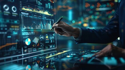 The futuristic data analysis screen