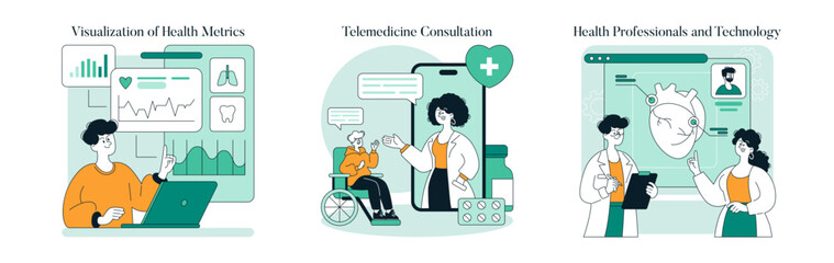 Wellness Monitoring. Flat Vector Illustration
