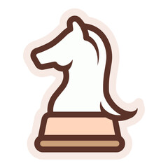 knight chess piece sticker